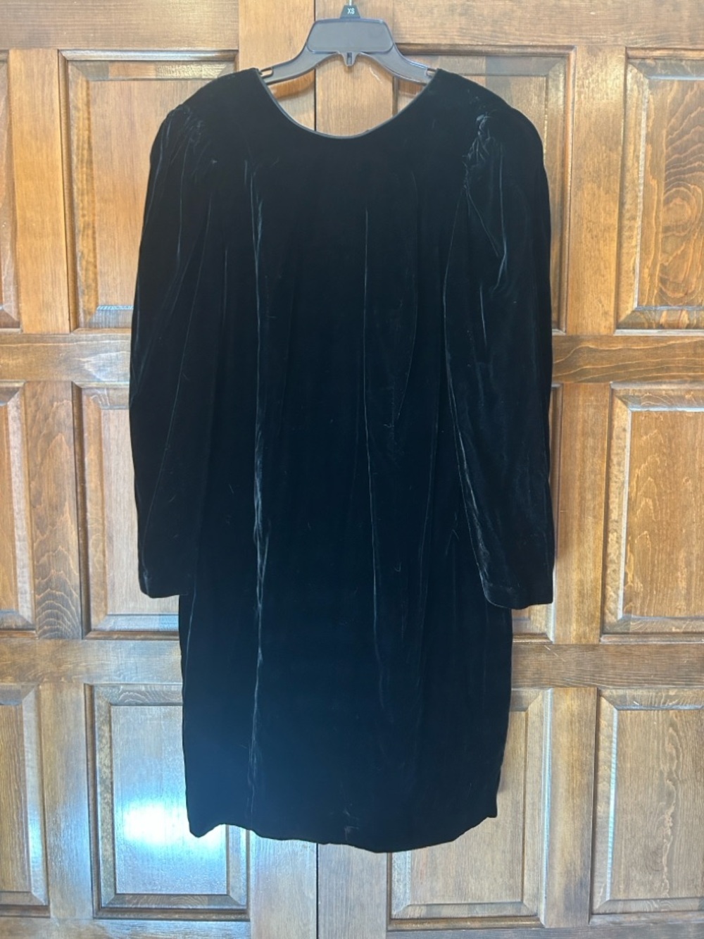 VTG 80s 90s Morgan Taylor Black Velvet Evening Gown 18W Retro Party Prom Bow - Picture 6 of 11